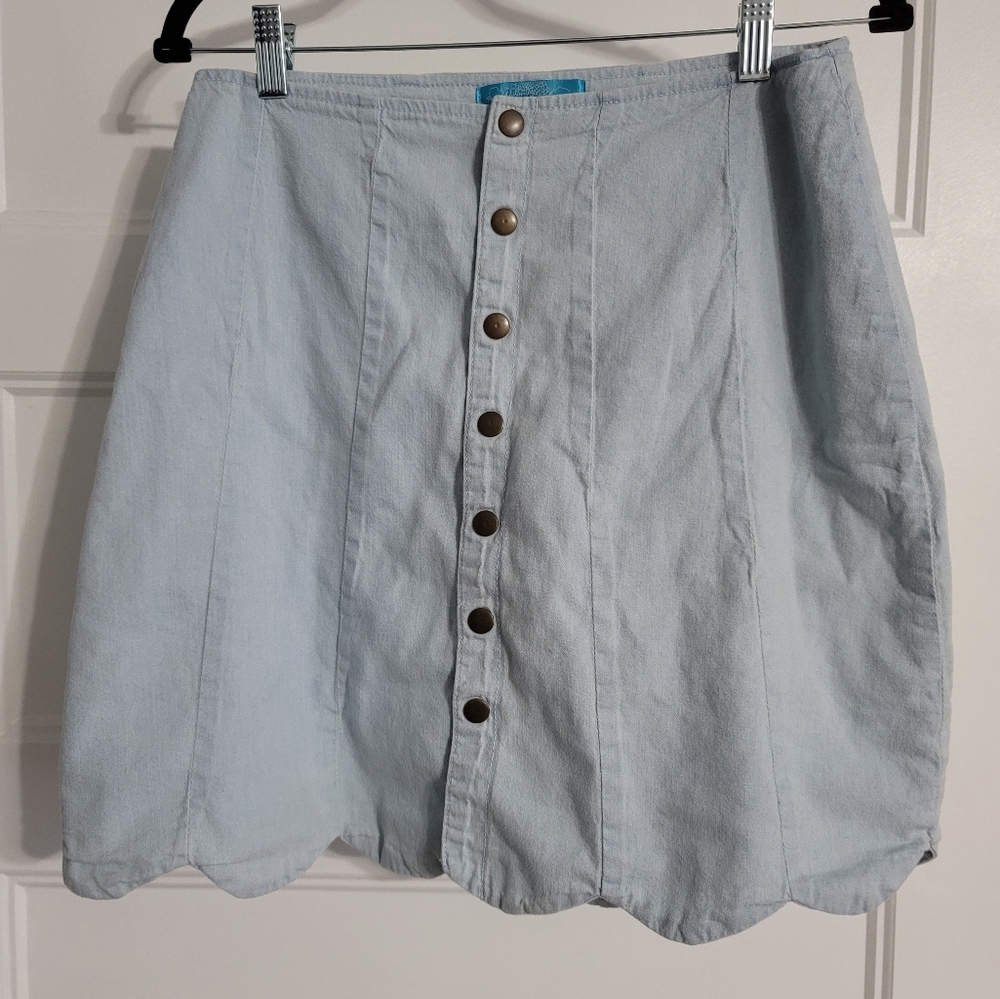 Blue Jean Button Skirt